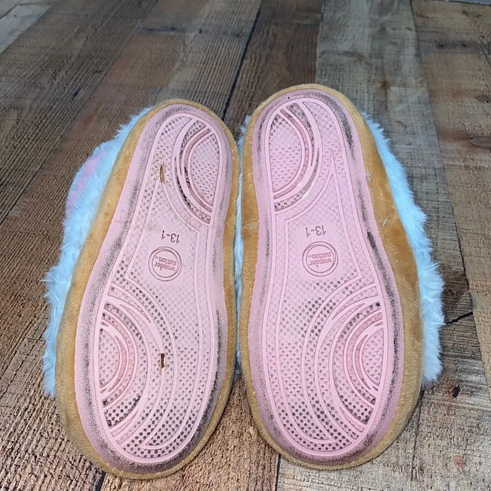 Wonder Nation Little Girl & Big Girl Unicorn Slipper, Sizes 13/1